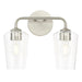 Progress Lighting 94300540009 Celino Collection 2-Light Bath And Vanity Fixture Brushed Nickel With Clear Glass Shades (P300540-009)