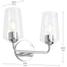 Progress Lighting 94300540015 Celino Collection 2-Light Bath And Vanity Fixture Polished Chrome With Clear Glass Shades (P300540-015)