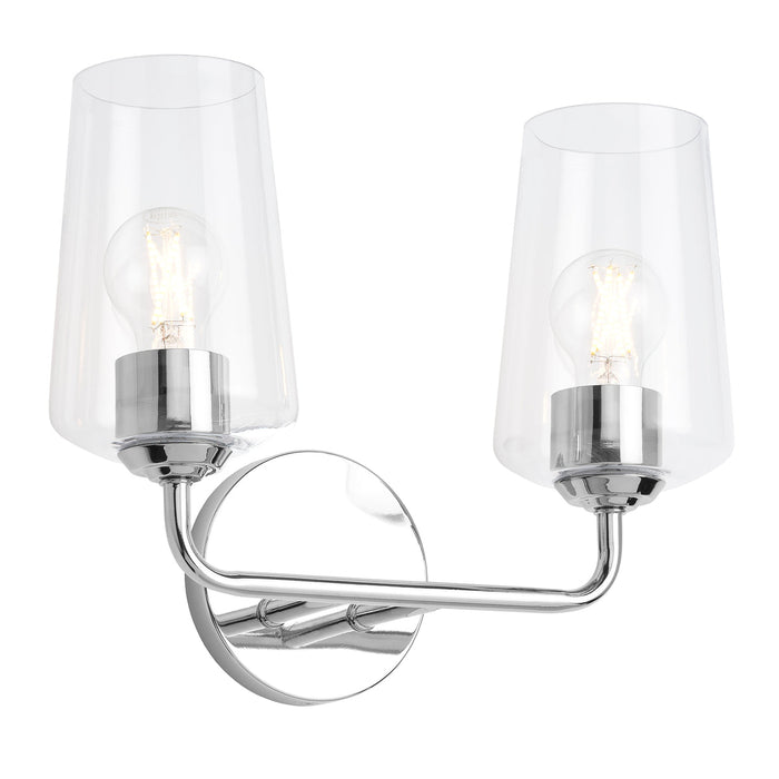 Progress Lighting 94300540015 Celino Collection 2-Light Bath And Vanity Fixture Polished Chrome With Clear Glass Shades (P300540-015)