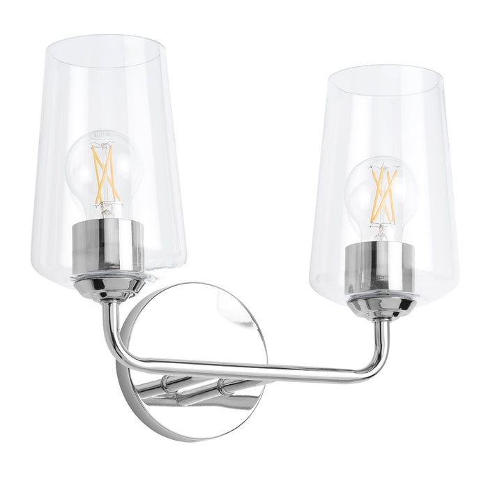 Progress Lighting 94300540015 Celino Collection 2-Light Bath And Vanity Fixture Polished Chrome With Clear Glass Shades (P300540-015)