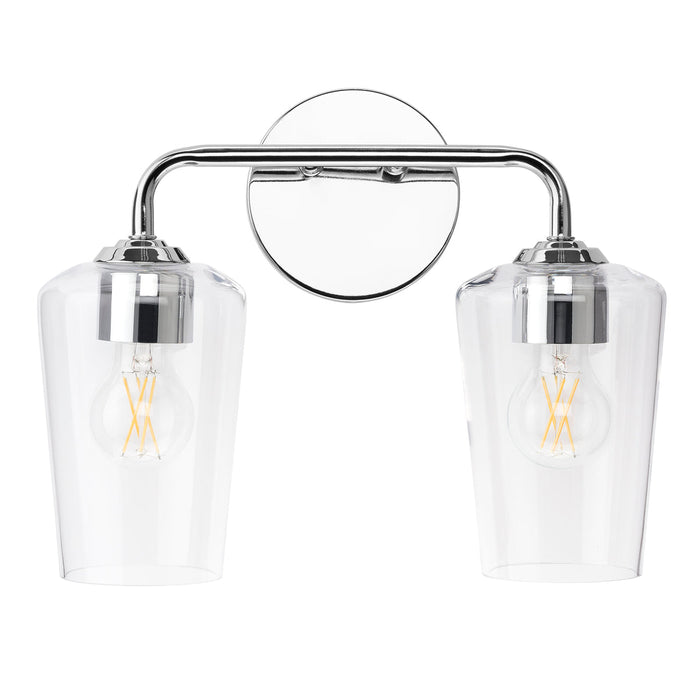 Progress Lighting 94300540015 Celino Collection 2-Light Bath And Vanity Fixture Polished Chrome With Clear Glass Shades (P300540-015)