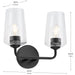 Progress Lighting 94300540031 Celino Collection 2-Light Bath And Vanity Fixture Black With Clear Glass Shades (P300540-031)