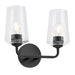 Progress Lighting 94300540031 Celino Collection 2-Light Bath And Vanity Fixture Black With Clear Glass Shades (P300540-031)
