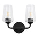 Progress Lighting 94300540031 Celino Collection 2-Light Bath And Vanity Fixture Black With Clear Glass Shades (P300540-031)