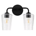 Progress Lighting 94300540031 Celino Collection 2-Light Bath And Vanity Fixture Black With Clear Glass Shades (P300540-031)