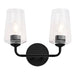 Progress Lighting 94300540031 Celino Collection 2-Light Bath And Vanity Fixture Black With Clear Glass Shades (P300540-031)