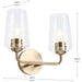 Progress Lighting 94300540177 Celino Collection 2-Light Bath And Vanity Fixture Champagne Bronze With Clear Glass Shades (P300540-177)