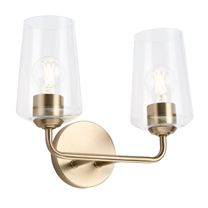 Progress Lighting 94300540177 Celino Collection 2-Light Bath And Vanity Fixture Champagne Bronze With Clear Glass Shades (P300540-177)