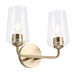 Progress Lighting 94300540177 Celino Collection 2-Light Bath And Vanity Fixture Champagne Bronze With Clear Glass Shades (P300540-177)