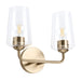 Progress Lighting 94300540177 Celino Collection 2-Light Bath And Vanity Fixture Champagne Bronze With Clear Glass Shades (P300540-177)