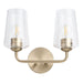 Progress Lighting 94300540177 Celino Collection 2-Light Bath And Vanity Fixture Champagne Bronze With Clear Glass Shades (P300540-177)