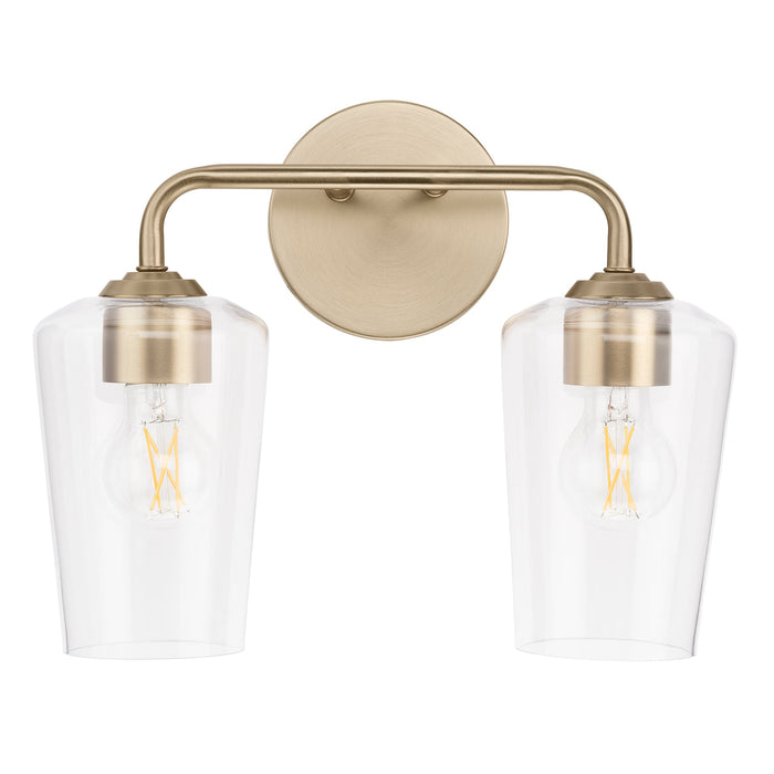 Progress Lighting 94300540177 Celino Collection 2-Light Bath And Vanity Fixture Champagne Bronze With Clear Glass Shades (P300540-177)