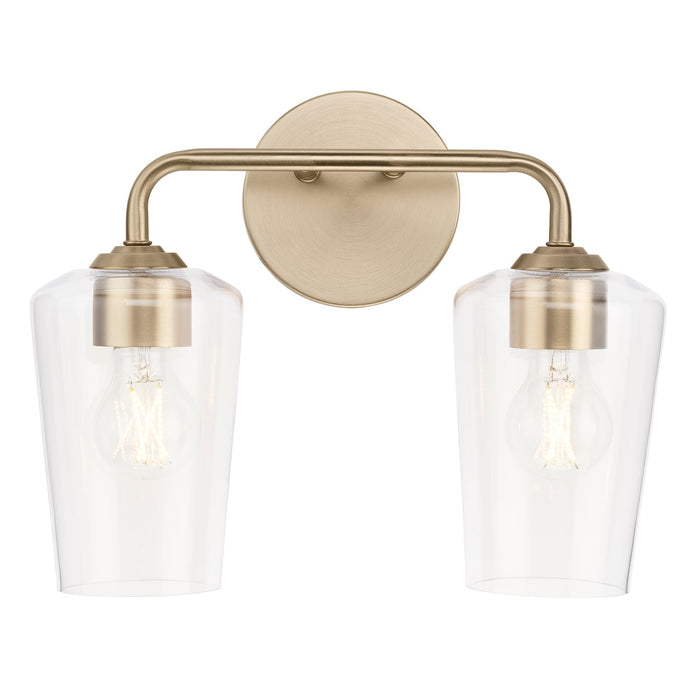 Progress Lighting 94300540177 Celino Collection 2-Light Bath And Vanity Fixture Champagne Bronze With Clear Glass Shades (P300540-177)