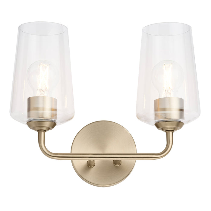 Progress Lighting 94300540177 Celino Collection 2-Light Bath And Vanity Fixture Champagne Bronze With Clear Glass Shades (P300540-177)