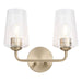 Progress Lighting 94300540177 Celino Collection 2-Light Bath And Vanity Fixture Champagne Bronze With Clear Glass Shades (P300540-177)