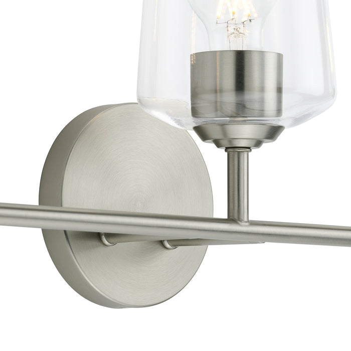 Progress Lighting 94300541009 Celino Collection 3-Light Bath And Vanity Fixture Brushed Nickel With Clear Glass Shades (P300541-009)