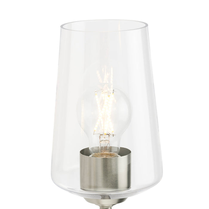 Progress Lighting 94300541009 Celino Collection 3-Light Bath And Vanity Fixture Brushed Nickel With Clear Glass Shades (P300541-009)