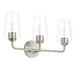 Progress Lighting 94300541009 Celino Collection 3-Light Bath And Vanity Fixture Brushed Nickel With Clear Glass Shades (P300541-009)