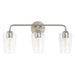 Progress Lighting 94300541009 Celino Collection 3-Light Bath And Vanity Fixture Brushed Nickel With Clear Glass Shades (P300541-009)