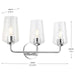 Progress Lighting 94300541015 Celino Collection 3-Light Bath And Vanity Fixture Polished Chrome With Clear Glass Shades (P300541-015)