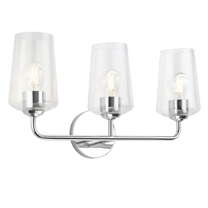 Progress Lighting 94300541015 Celino Collection 3-Light Bath And Vanity Fixture Polished Chrome With Clear Glass Shades (P300541-015)