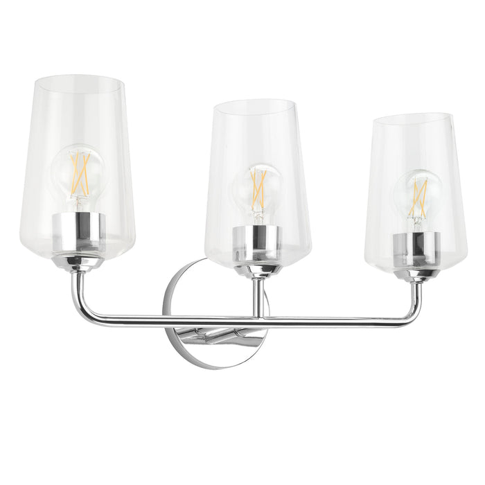 Progress Lighting 94300541015 Celino Collection 3-Light Bath And Vanity Fixture Polished Chrome With Clear Glass Shades (P300541-015)