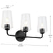 Progress Lighting 94300541031 Celino Collection 3-Light Bath And Vanity Fixture Black With Clear Glass Shades (P300541-031)