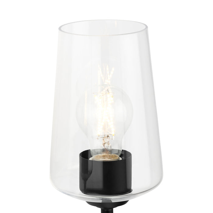 Progress Lighting 94300541031 Celino Collection 3-Light Bath And Vanity Fixture Black With Clear Glass Shades (P300541-031)