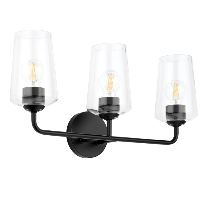 Progress Lighting 94300541031 Celino Collection 3-Light Bath And Vanity Fixture Black With Clear Glass Shades (P300541-031)