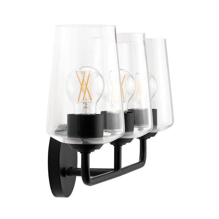 Progress Lighting 94300541031 Celino Collection 3-Light Bath And Vanity Fixture Black With Clear Glass Shades (P300541-031)