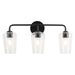 Progress Lighting 94300541031 Celino Collection 3-Light Bath And Vanity Fixture Black With Clear Glass Shades (P300541-031)