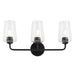 Progress Lighting 94300541031 Celino Collection 3-Light Bath And Vanity Fixture Black With Clear Glass Shades (P300541-031)