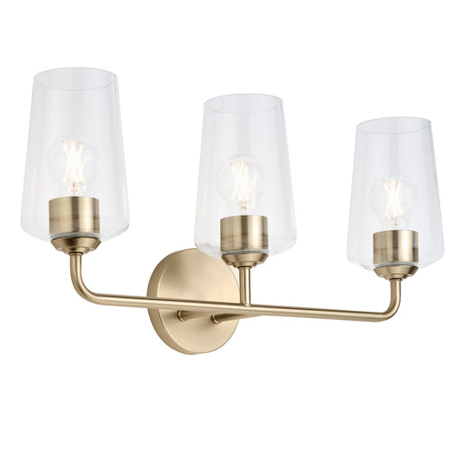 Progress Lighting 94300541177 Celino Collection 3-Light Bath And Vanity Fixture Champagne Bronze With Clear Glass Shades (P300541-177)