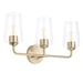 Progress Lighting 94300541177 Celino Collection 3-Light Bath And Vanity Fixture Champagne Bronze With Clear Glass Shades (P300541-177)