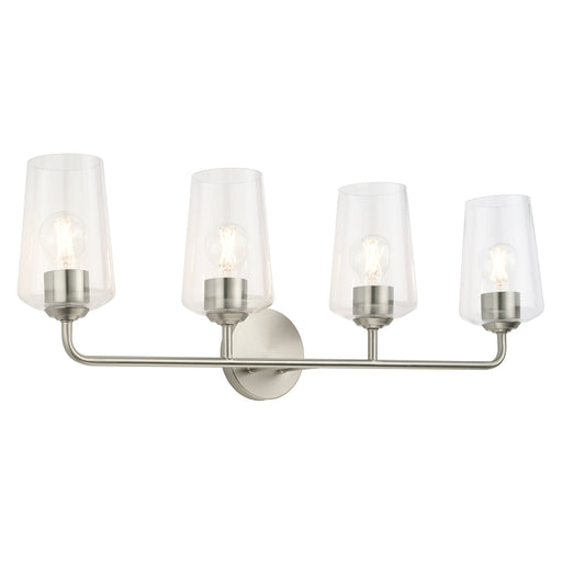 Progress Lighting 94300542009 Celino Collection 4-Light Bath And Vanity Fixture Brushed Nickel With Clear Glass Shades (P300542-009)