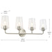 Progress Lighting 94300542009 Celino Collection 4-Light Bath And Vanity Fixture Brushed Nickel With Clear Glass Shades (P300542-009)
