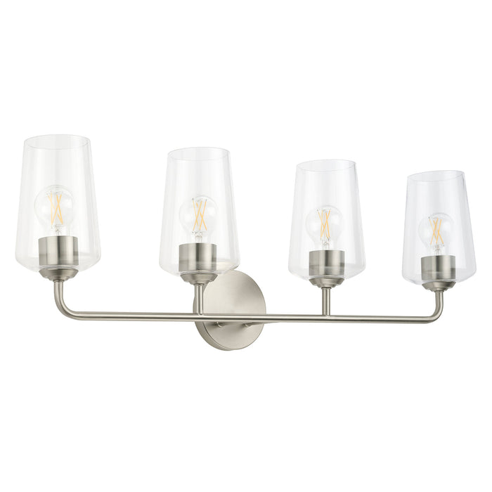 Progress Lighting 94300542009 Celino Collection 4-Light Bath And Vanity Fixture Brushed Nickel With Clear Glass Shades (P300542-009)