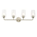 Progress Lighting 94300542009 Celino Collection 4-Light Bath And Vanity Fixture Brushed Nickel With Clear Glass Shades (P300542-009)