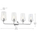 Progress Lighting 94300542015 Celino Collection 4-Light Bath And Vanity Fixture Polished Chrome With Clear Glass Shades (P300542-015)