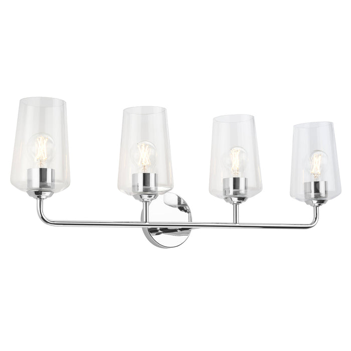 Progress Lighting 94300542015 Celino Collection 4-Light Bath And Vanity Fixture Polished Chrome With Clear Glass Shades (P300542-015)