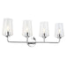 Progress Lighting 94300542015 Celino Collection 4-Light Bath And Vanity Fixture Polished Chrome With Clear Glass Shades (P300542-015)