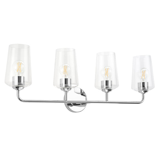 Progress Lighting 94300542015 Celino Collection 4-Light Bath And Vanity Fixture Polished Chrome With Clear Glass Shades (P300542-015)