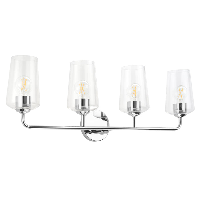 Progress Lighting 94300542015 Celino Collection 4-Light Bath And Vanity Fixture Polished Chrome With Clear Glass Shades (P300542-015)