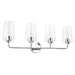 Progress Lighting 94300542015 Celino Collection 4-Light Bath And Vanity Fixture Polished Chrome With Clear Glass Shades (P300542-015)