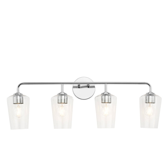 Progress Lighting 94300542015 Celino Collection 4-Light Bath And Vanity Fixture Polished Chrome With Clear Glass Shades (P300542-015)