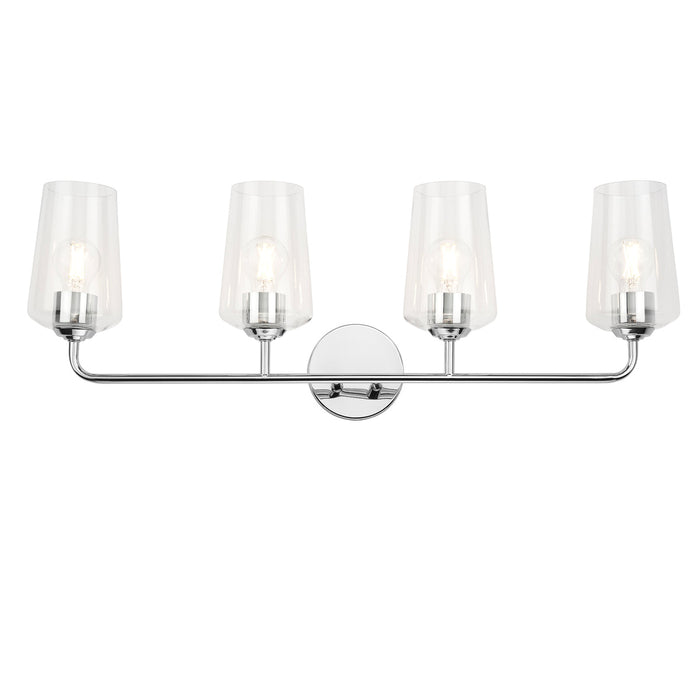 Progress Lighting 94300542015 Celino Collection 4-Light Bath And Vanity Fixture Polished Chrome With Clear Glass Shades (P300542-015)