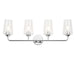 Progress Lighting 94300542015 Celino Collection 4-Light Bath And Vanity Fixture Polished Chrome With Clear Glass Shades (P300542-015)