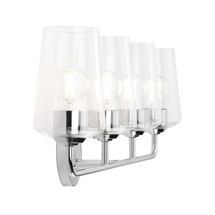 Progress Lighting 94300542015 Celino Collection 4-Light Bath And Vanity Fixture Polished Chrome With Clear Glass Shades (P300542-015)