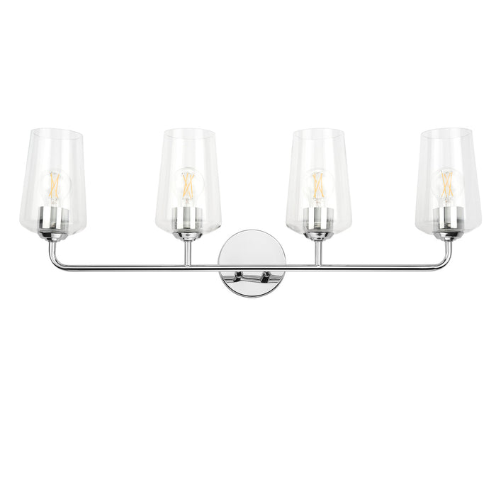 Progress Lighting 94300542015 Celino Collection 4-Light Bath And Vanity Fixture Polished Chrome With Clear Glass Shades (P300542-015)