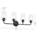 Progress Lighting 94300542031 Celino Collection 4-Light Bath And Vanity Fixture Black With Clear Glass Shades (P300542-031)